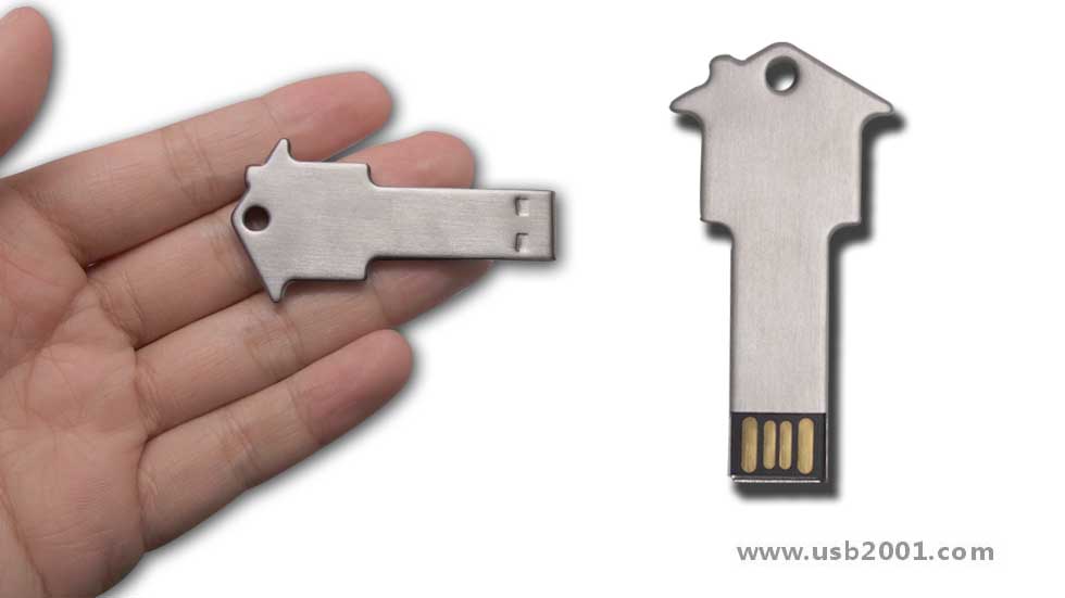 不锈钢拉丝钥匙U盘-YS006
